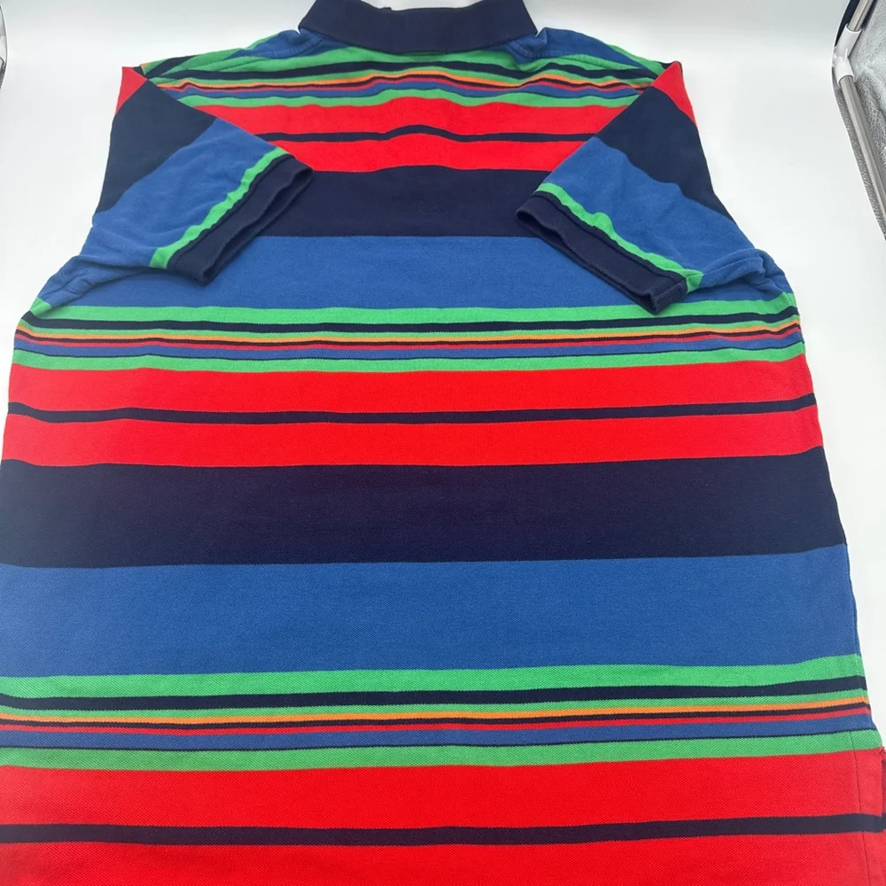 Men's Polo by Ralph Lauren XL Red Blue Green Striped Polo Shirt